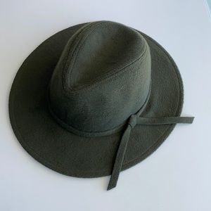 Olive green faux wool hat